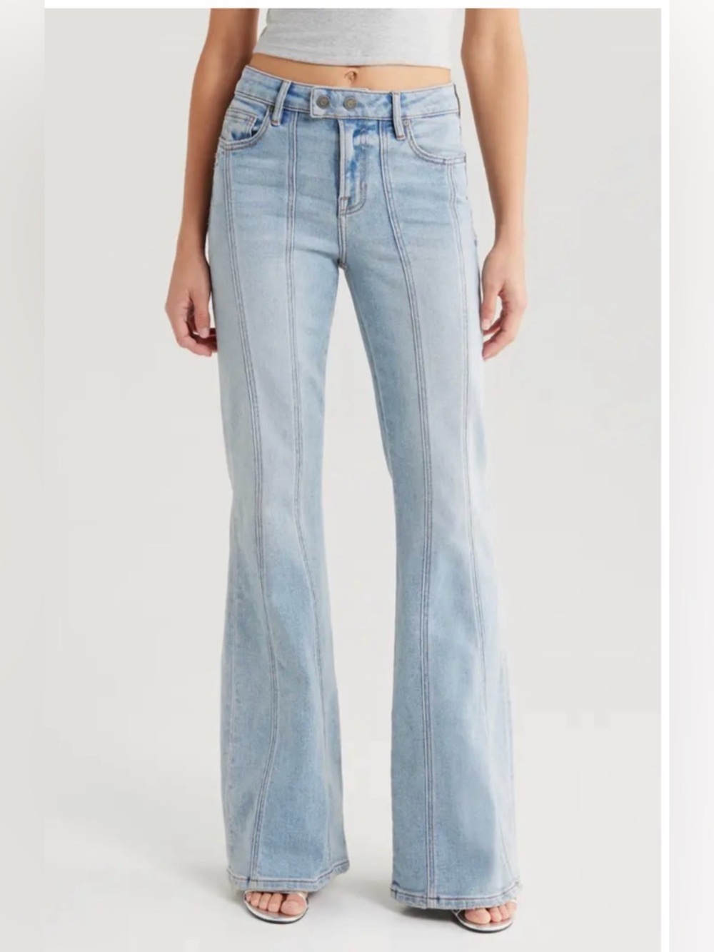 Hidden Seamed Flare Jeans